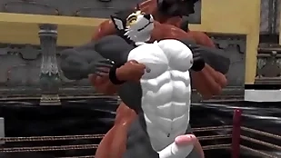 Werewolf x wolf wrestler