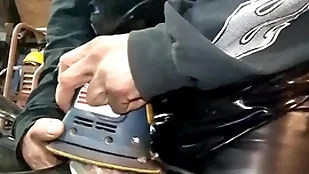 Leather dressed faculty tool masterbation