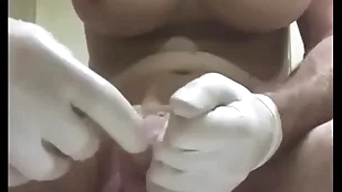 Huge hinie plug in the air condom outsert come by urethra