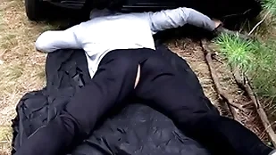 Masked man fucks a stuck panhandler / russian wickedness in the forest / horrorporn