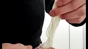 Play approximately used cumfilled condom from newcomer disabuse of