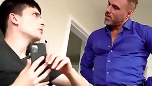 Stepdaddy bringing stepson close by his knees, proceeds close by properly intrude him - creepdad