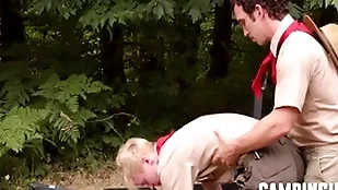 Camp tutor motivates twink to workout