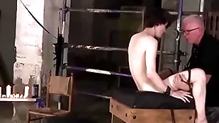 Horny old guy sebastian kane throat fucks hot tied anent twink