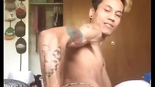 Asian boy self pink
