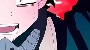 Midoriya gives up his ass to his straight friend bakugo