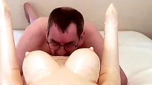 Mating doll creampie & lick