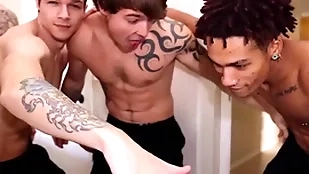 Str8 brace fucks his major guy. nerves are high!
