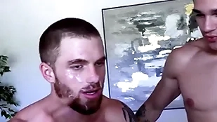 Huge cock jayden marcos fucks and drops a huge facial atop hairy redhead dustin hazel