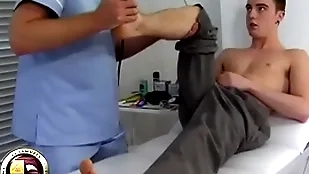 Teen varlet has his first prostate exam wean away from a doctor
