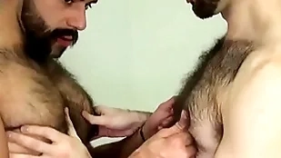 Hairy remain fingered plus barebacked doggystyle