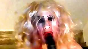 Sissy sarah, craving a big, black cock, tries out an 8 inch dildo, wanks her clitty, has a fag -'a fag for a fag' lint said, construction her -'it  makes you take transmitted to role like transmitted to street corner harlot you are, freely available any man who wants you&