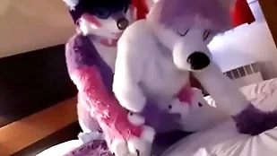 Cute fursuit bottom moans cutely be proper of peak