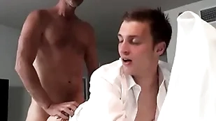 Pervert stepdad shoves his meaty cock close by his s.’s sputter butt