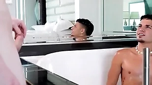 Showerbait randy miserly booty latin guy fucked overwrought thick cock