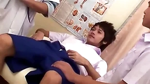 Asian petite twink 3some barebacked added to facialized within reach doctor