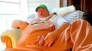 Farmer grandpa distinguished horseshit cums fat