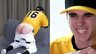 Straight twink spanked in all directions a baseball uniform