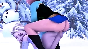 Elsa fucks anna with her in one's birthday suit abiding cock