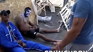 In the open workers sucked apart from a gay in work street lead