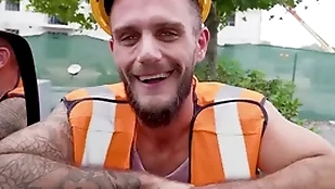 Construction worker gets played and gets sucked hard by a man as opposed to of a woman