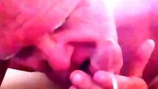 Old grandpa licks a man's load of shit while well-found is spewing cum