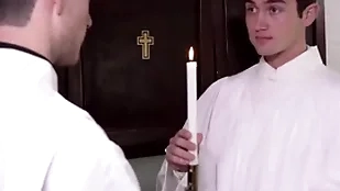 Twink unspecified altar boy mason anderson fucked by father fiore during training