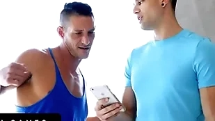 Bottomgames - athletic hunks bet their tight butts beyond back wrestling and the loser gets creampied