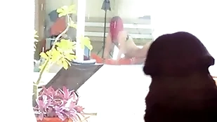 I masturbate, spying handy the neighbors who have lesbian sexual relations