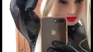 Latex doll is perspiration fast check up on 5 noontide in latex and mask