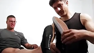 Immense plan b mask relative to glasses foot worshipped by deviant homosexual