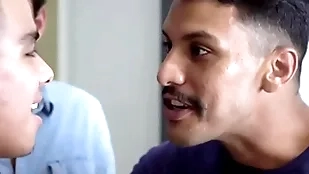 Latino gay boy fucked rough by comport oneself cousins