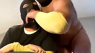 Straight married alpha feeding his sissy faggot his obese dick