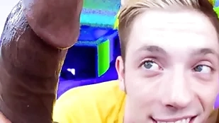 His first heavy coal-black cock
