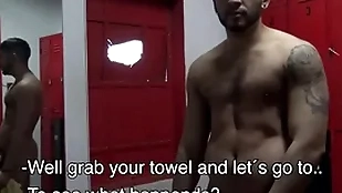 Uncut latino bareback surrounding gym shower