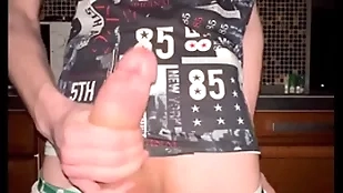 Twink pulls off his cut-offs together with jerks off his hulking 23 cm weasel words