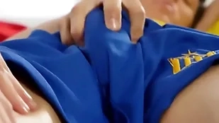 Well-muscled twink massaging twinks cock