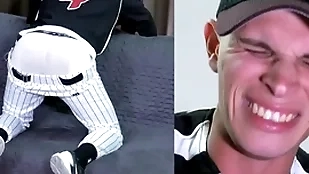 Straight u.s. maritime spanked to a baseball uniform