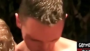 Euro studs getting bjs coupled with drilling bottom in gangbang